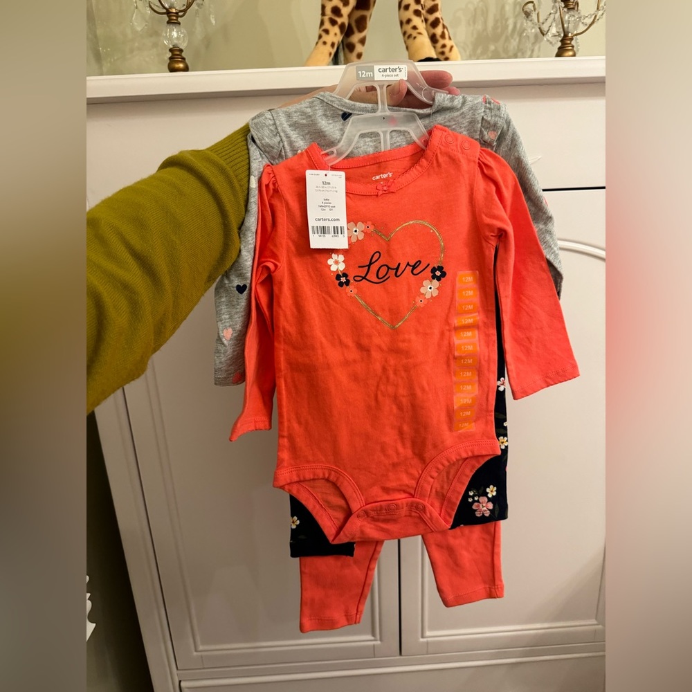 Carters 4 piece girls set 12M NWT